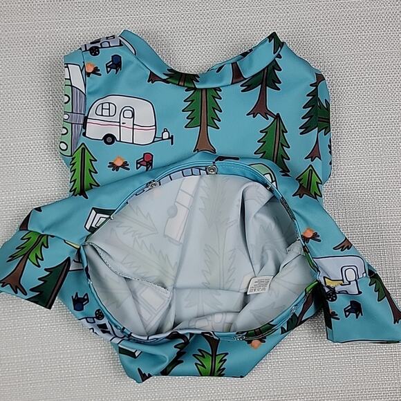 Floral Pig campers romper 12 M - Picture 3 of 8